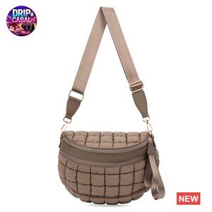 Quilted Nylon Crossbody Bum Bag with Adjustable Strap Large Capacity